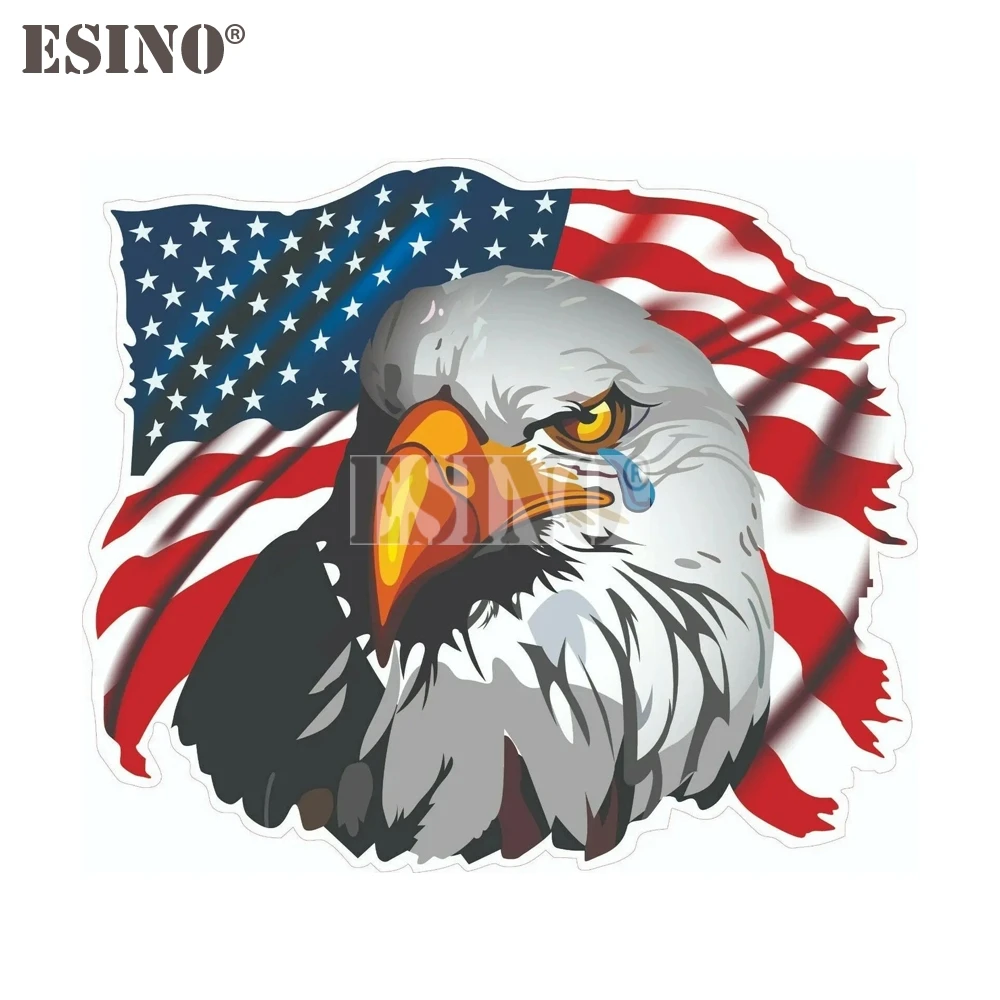 Car Styling America Eagle With National Flag Decorative Cartoon PVC Painting Car Body Decal Waterproof Sticker Pattern Vinyl