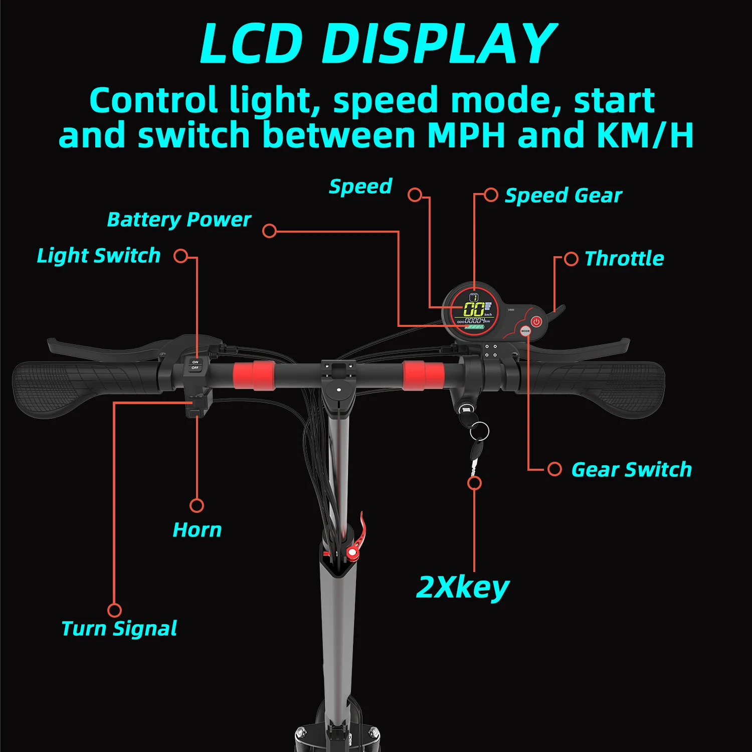 سكوتر كهربائي ببطارية ليثيوم 48 فولت 26 أمبير في الساعة مع مقعد أقصى سرعة 65 كم/ساعة سكوتر كهربائي 1200 وات محرك واحد 35 °   زاوية التسلق للبالغين #6