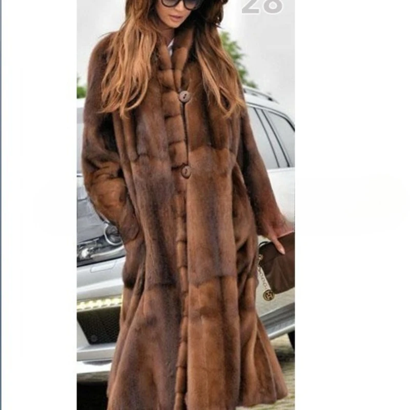 

Female Autumn Winter Tops Coat Faux Fur Girdling Lapel Retro Simple Loose Comfortable Leisure Fashion Senior Minority Versatile