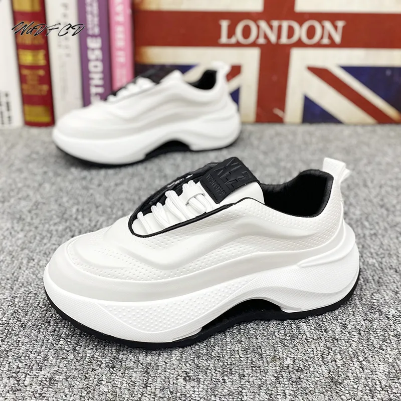 Chunky Sneaker Men Designer Hollow Sole Running Shoes Fashion Casual Secondary Leather Cowhide Height Increased Platform Shoes