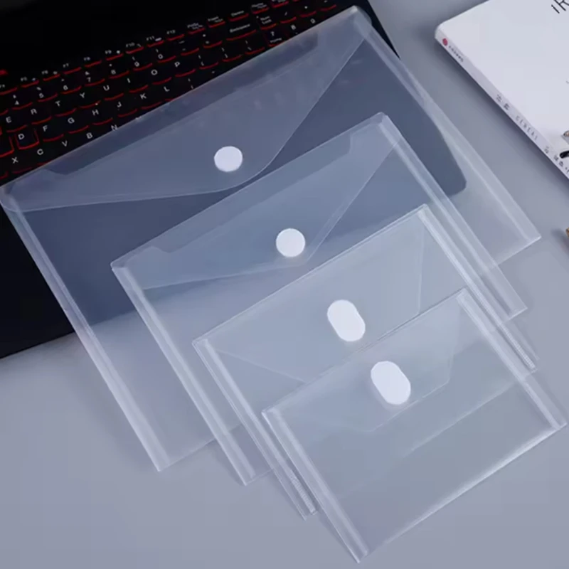 

30pcs/lot Transparent Envelope Plastic File Bag A4 Document Filing Storage Bag Student Large Capacity Contract Office Stationery
