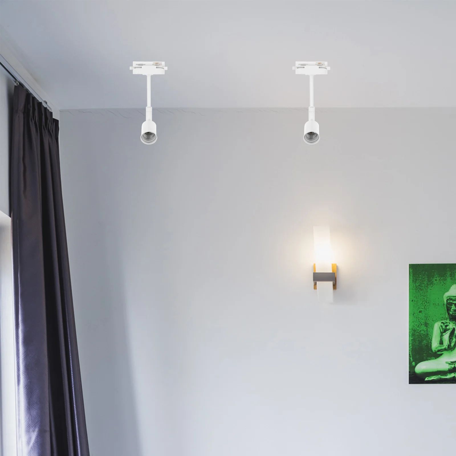 

LED Light Socket Adapter E27 Screw Lamp Holder Converter Track Lighting Fixtures Clothing Stores Commercial Spaces White No Bulb