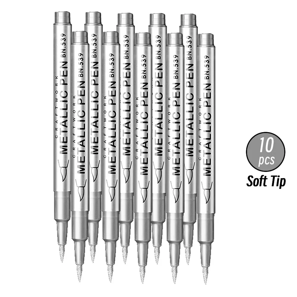 20 stks Borstel Metallic Verf Marker Pennen Goud Zilver Kleur Permanente Art Marker Voor Manga Ambachten Scrapbooking Briefpapier Leveringen