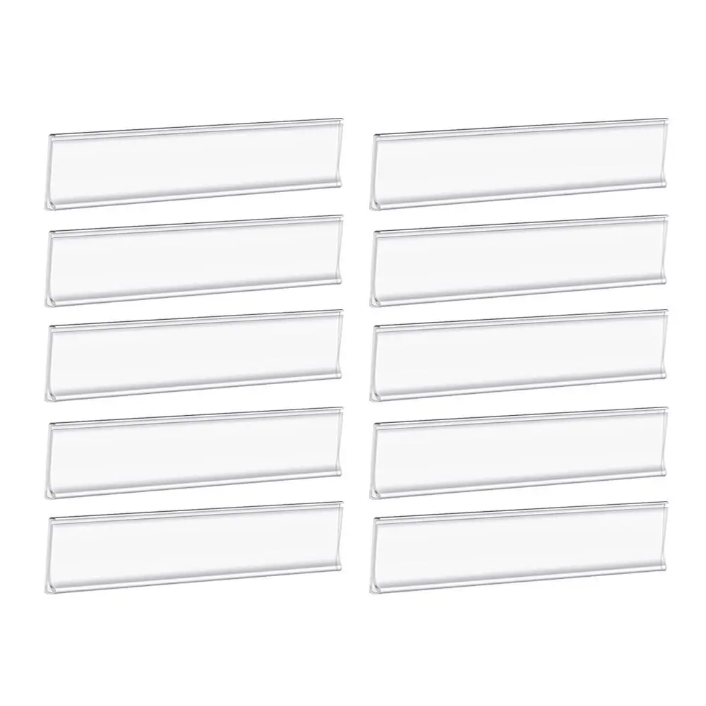 10pcs Transparent Self-adhesive Shelf Label PVC Material Convenient Classification Label Index Card Size Self-adhesive Tag