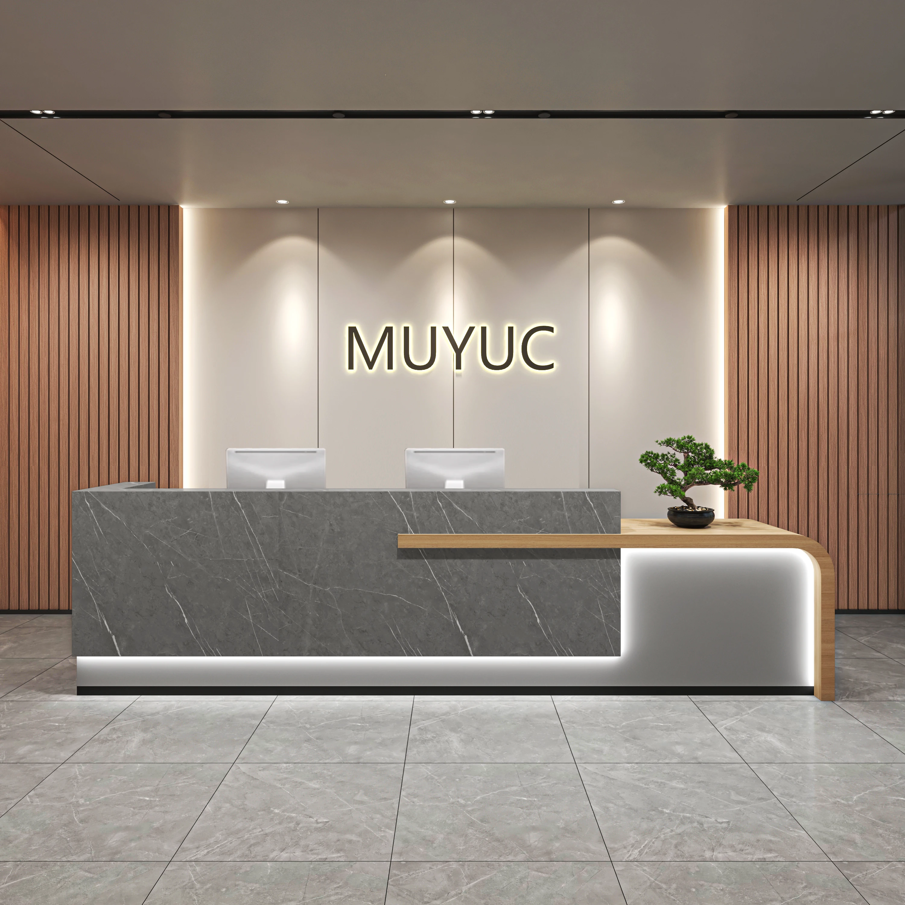 دراسة الرجعية Ampown مكتب الاستقبال مكتب التجميل الجمال مكتب الاستقبال مخزن مكافحة Mostrador دي Tienda الأثاث التجاري #4