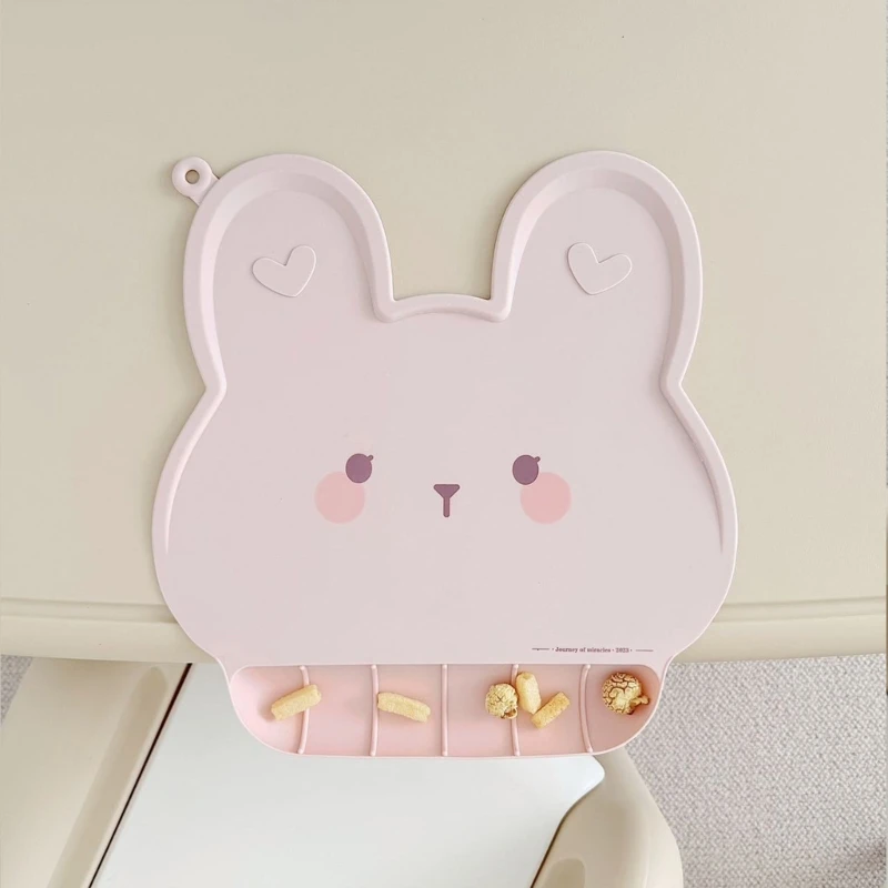 Silicone Rabbit Shape Tablemats Travel Dinner Placemat for Toddler Kids Infant Reusable Food Mat Portable Kids Placemats