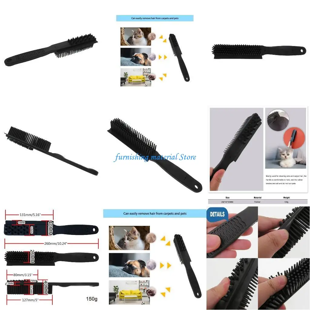 

Y5GD Pet Hair Remover- Rubber Portable Fluff- Cleaner for Carpet Clothes Furniture Sofa Leather Car for Seat Dog for Cat Bath