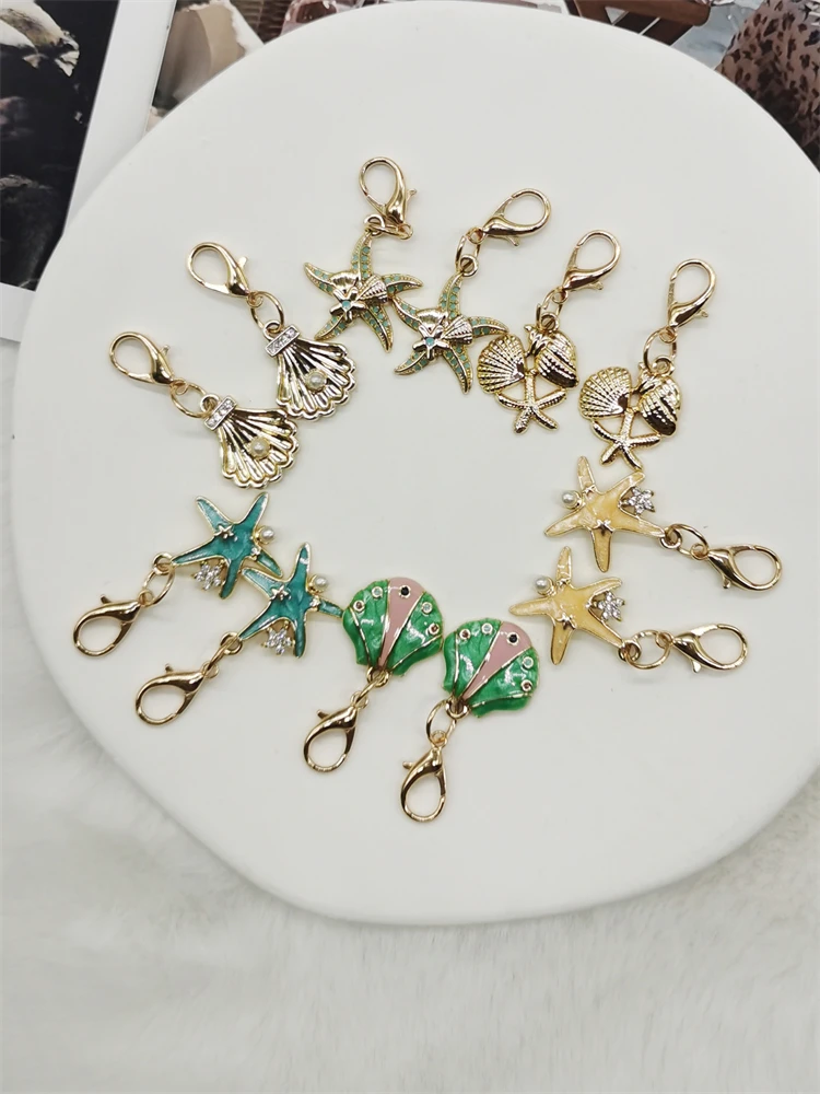 5PCS Strass Seestern Schuh Anhänger Dekorationen Schnürsenkel Charms DIY Schnürsenkel Schnallen Lustige Shell Schuh Clips Zubehör – Detail 4