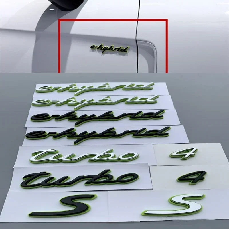 

Car logo rear body letter leaf mixed trunk logo sticker ForPorsche Paramera 4 S Cayenne green car decoration accessories