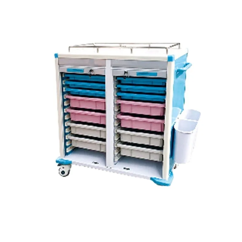 

Plastic High Quality Medicine Nursing ABS Emergency 6 Drawers Drugs Medication Trolley Cart