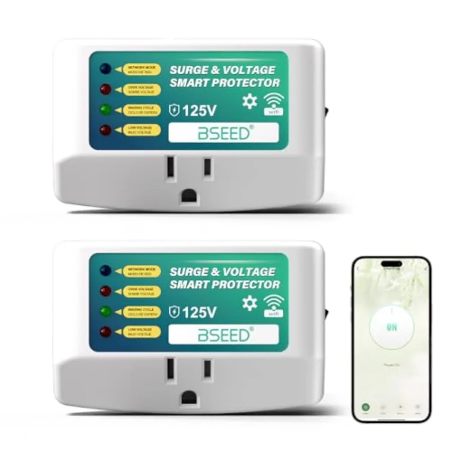 

WiFi Smart Plug for Home Appliances White Plastic Surge Protector with Light Indicator APP Control Energy Monitoring 125V/1875W