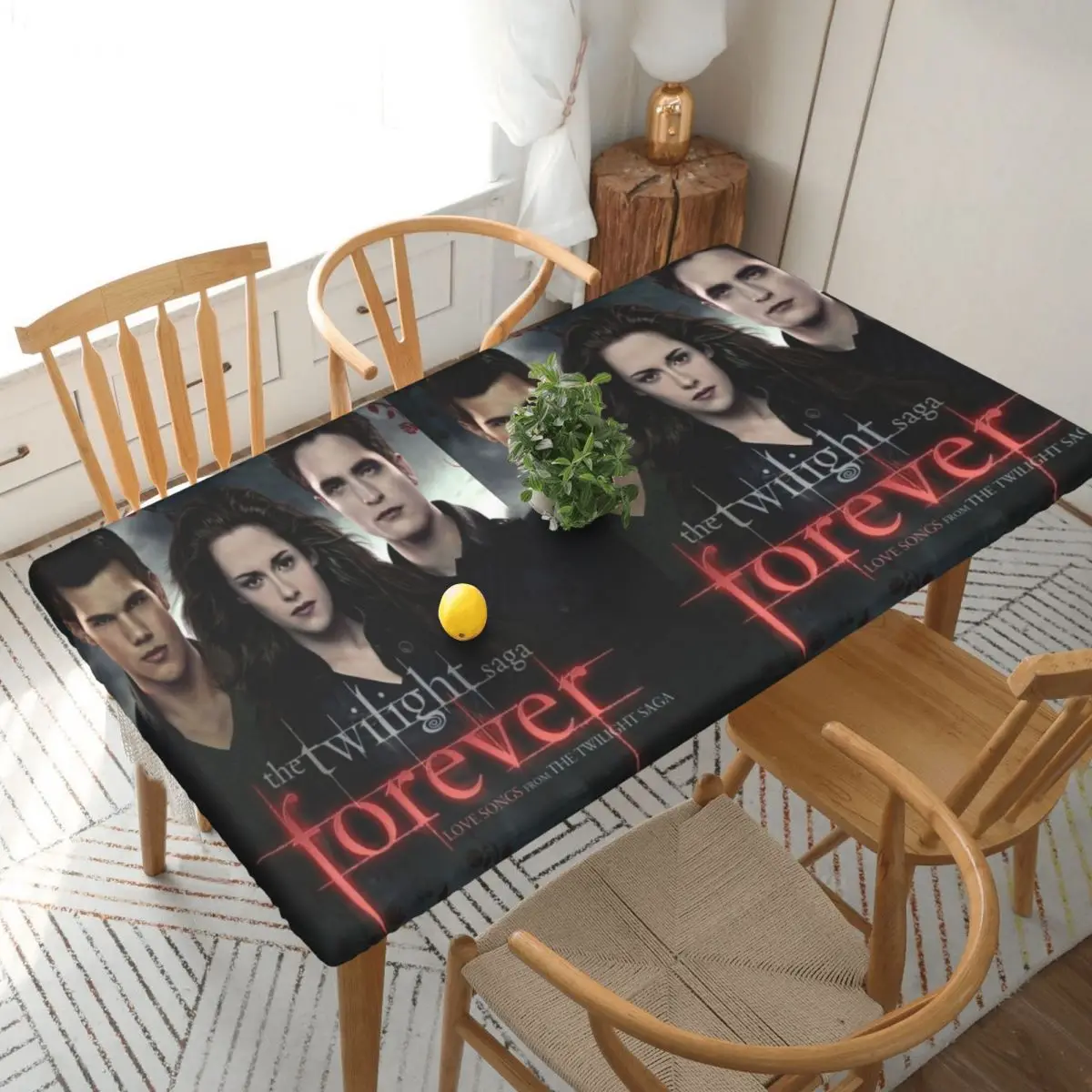 The Twilight Saga Edward Cullen Customized Rectangular Tablecloth Waterproof Table Cover for Dining Events Table Cloth