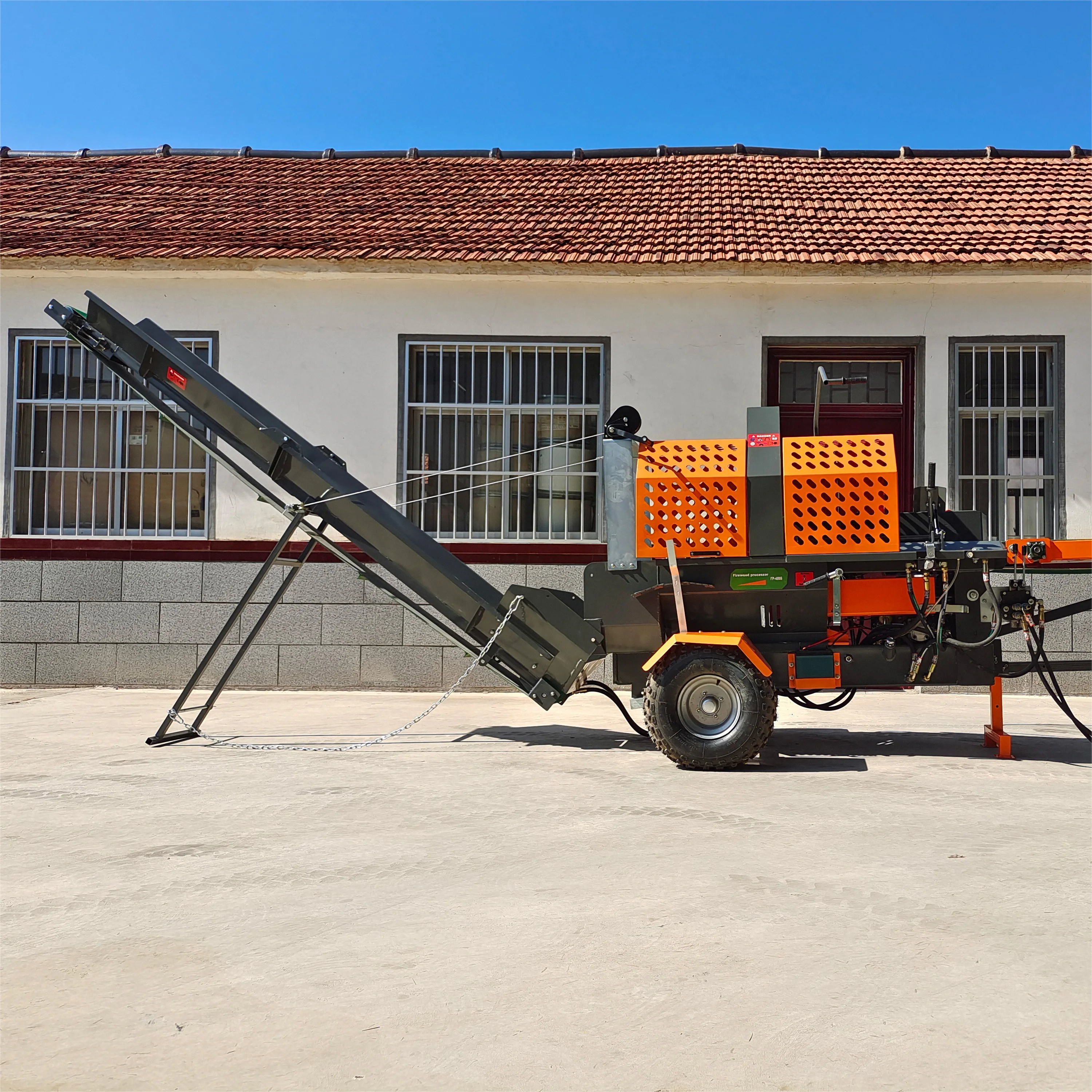Divisor de toras hidráulico de alta qualidade, processador de lenha, máquinas silvicultura, bomba de motor de 1 ano de garantia para processamento de madeira de varejo