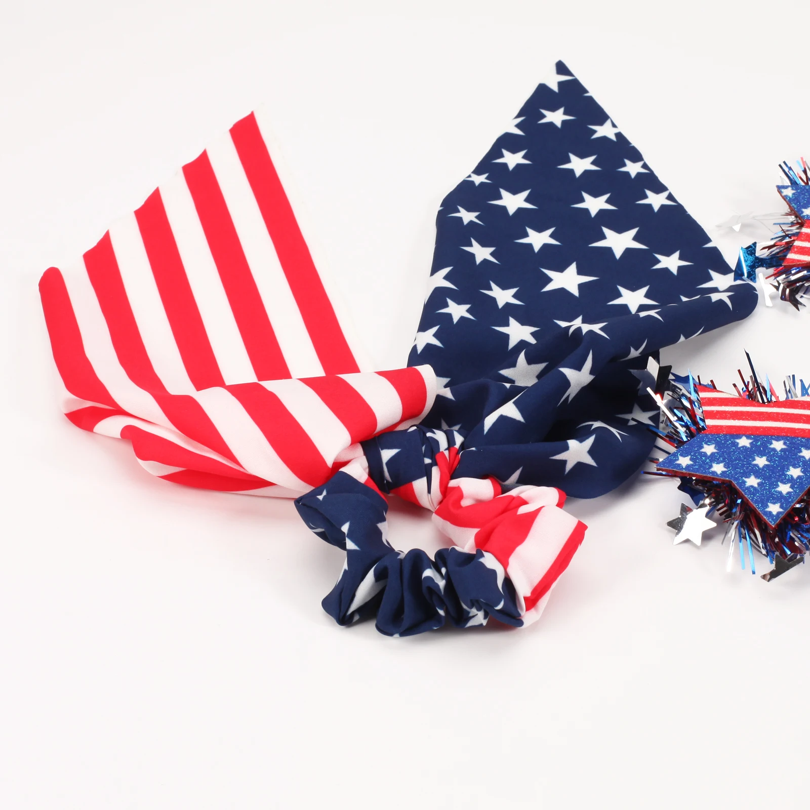 American flag, red, blue and white girl ribbon, American Independence Day women\'s hair band women\'s ribbon