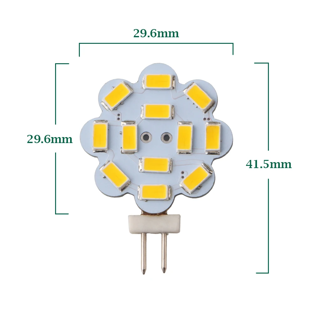 2pcs G4 LED Lamp 5W Bulb 2W 3W 5W DC 12V 5730 SMD Replace Halogen 120 Degrees Beam Angle Car Accessories