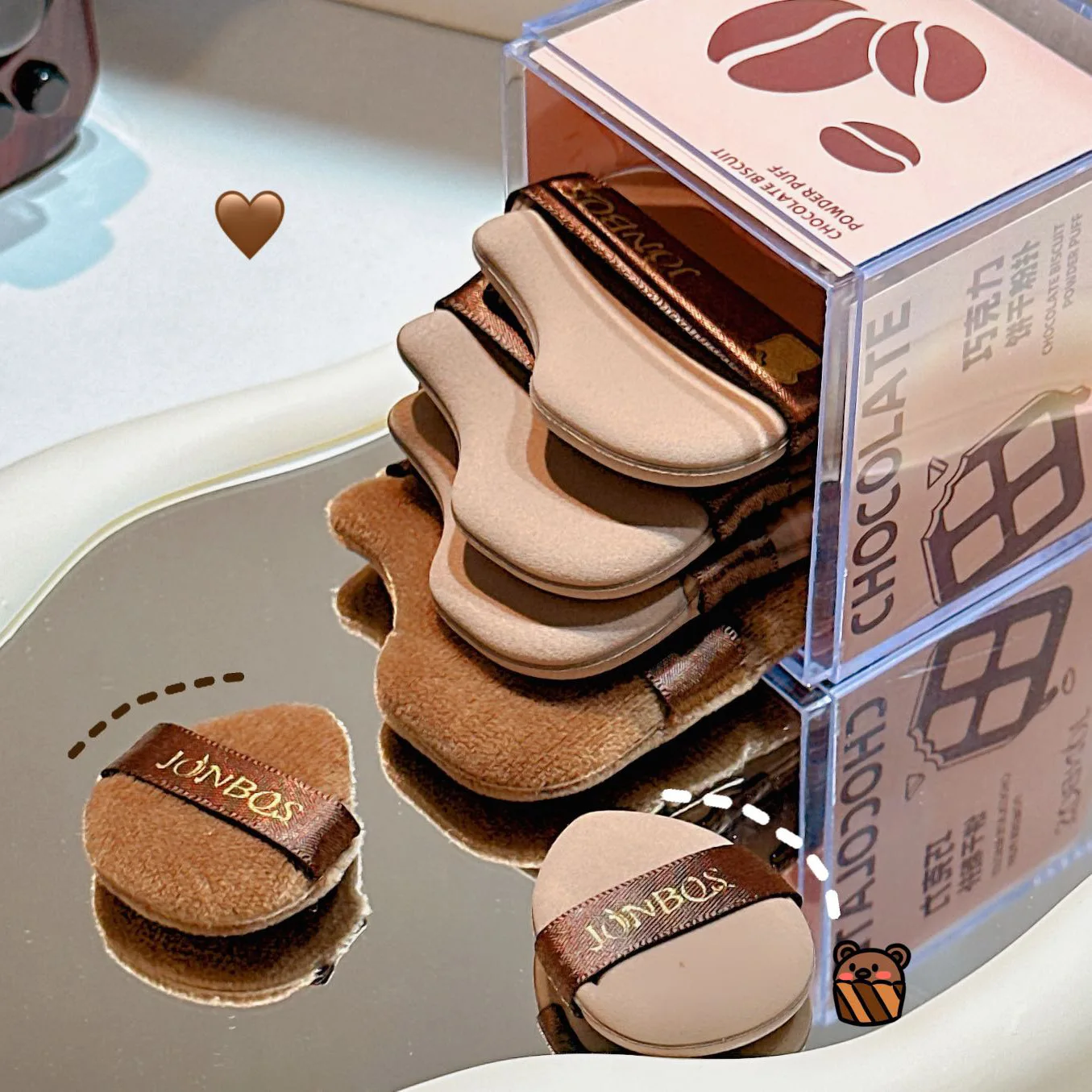 مجموعة مكونة من 6 قطع من أدوات التجميل الرطبة والجافة ذات الأغراض المزدوجة، منتفخة مسحوق الإبهام الصغيرة لا تأكل كريم الأساس المخفي وأحمر الخدود