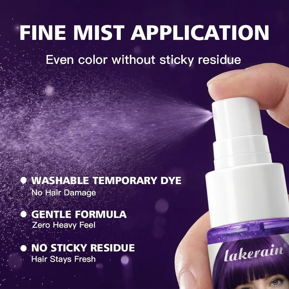 New Temporary Hair Dye Spray Glitter Finish Washable Hair Dye Easy Application Hair Color Tool Hair Coloring Spray