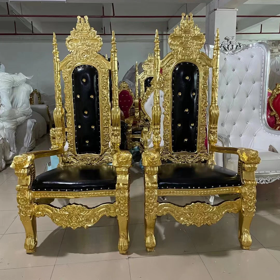 Events Furniture Rental Cheap Antique King And Queen Party High Back Royal Luxury Wedding Throne Chair For Groom And Bride