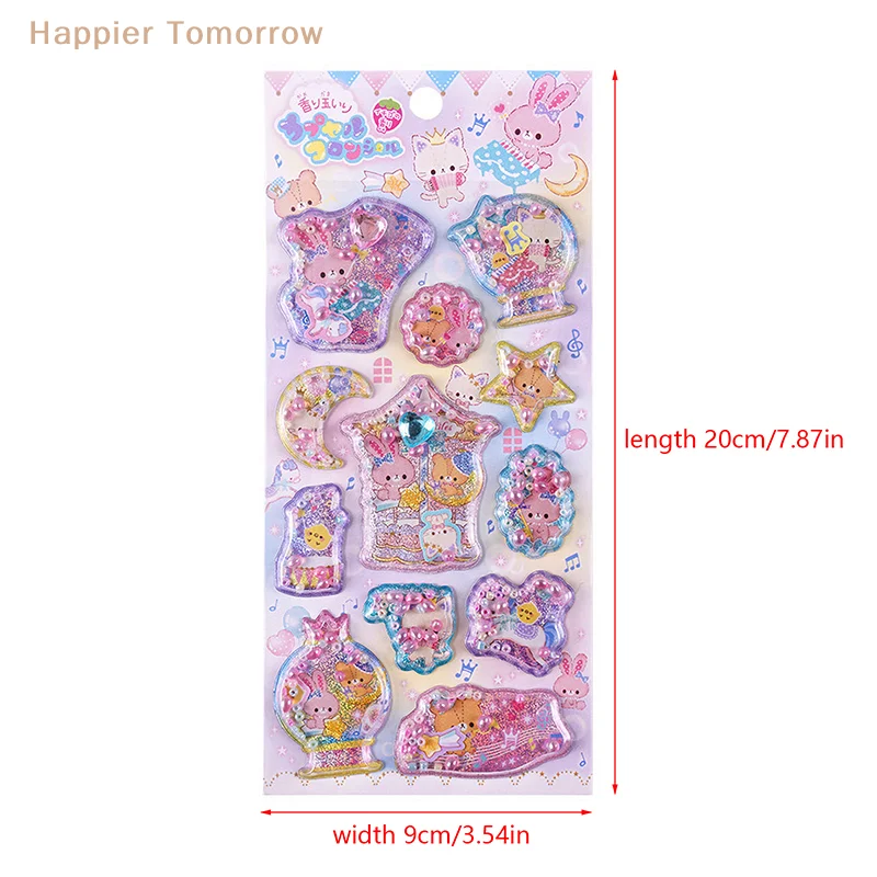 1Pcs Kawaii Cartoon Rabbit Stickers With Fragrant 3D Sticker Cute Bunny Decal Diary Scrapbooking Stationery Sticker