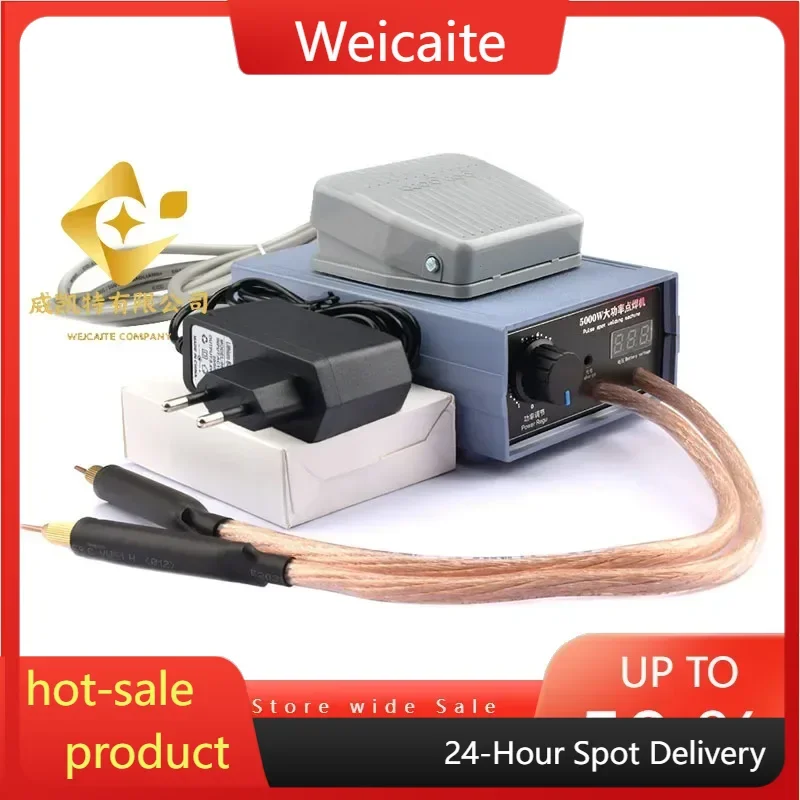 

Spot Welding Machine Tool 5000W High Power Foot Switch 18650 Battery Pack Mini Portable Current Adjustable DIY Welding Pen 5V2A