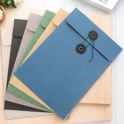 

6pcs File Pocket Large Capacity Thick Waterproof Document Holder For Office School Home String Button File Organizer Storage Bag