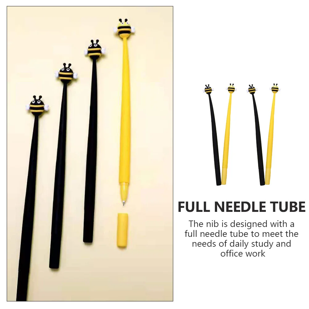 Гелевая ручка в форме пчелы, ручки в форме животных, новинка, милая шариковая ручка, товары для студентов с героями мультфильмов, белые