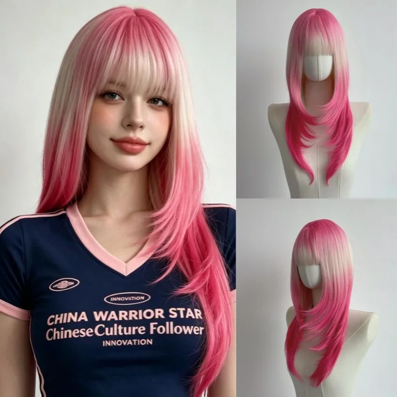 Halloween cosplay breathable rose net matte silk full wig