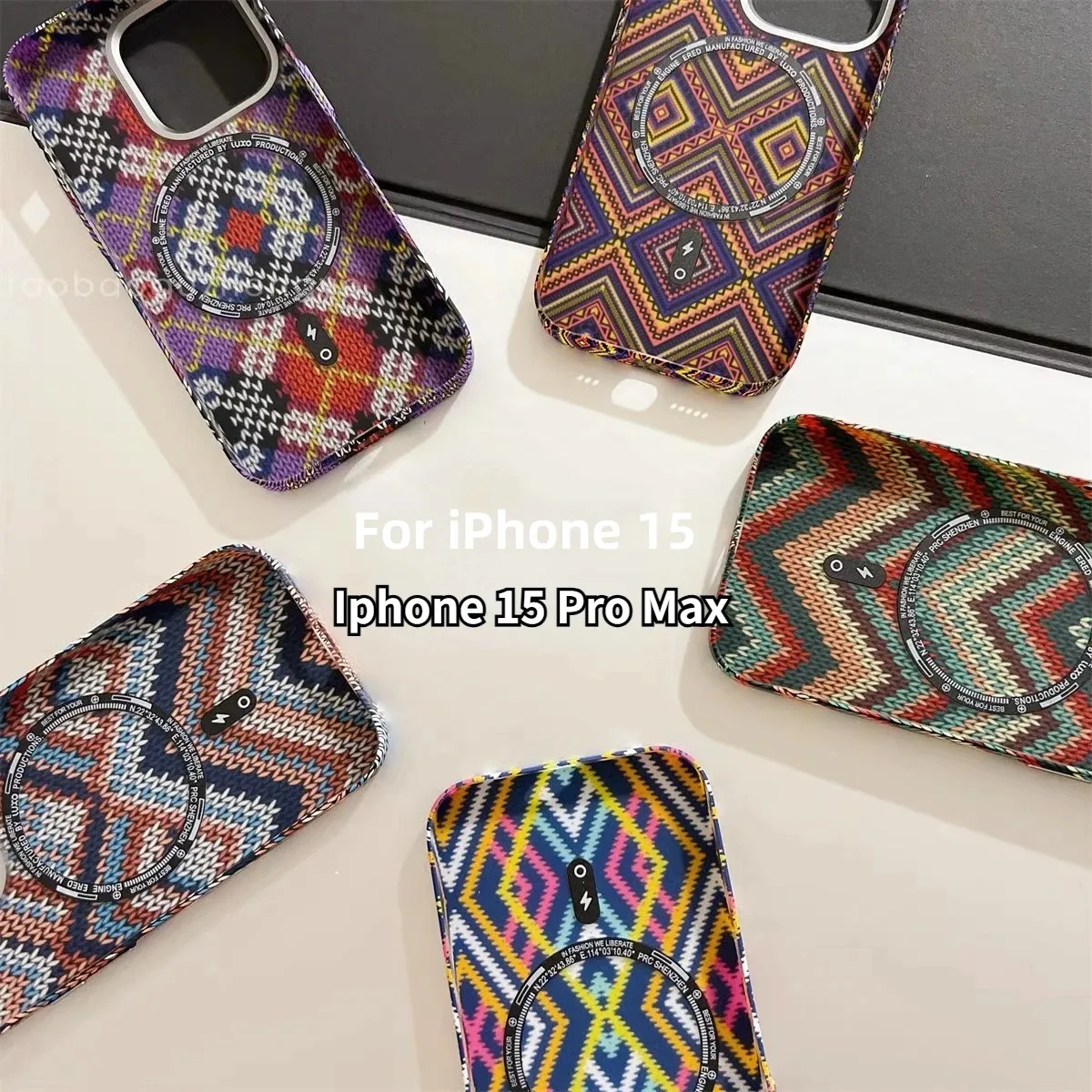 جراب هاتف مغناطيسي للصدمات ، نمط بوهيمي ، توهج ليلي ، نمط كيفلر ، غطاء magafe لهاتف آيفون 15 برو ماكس ، 14 ، 13 ، 12 برو