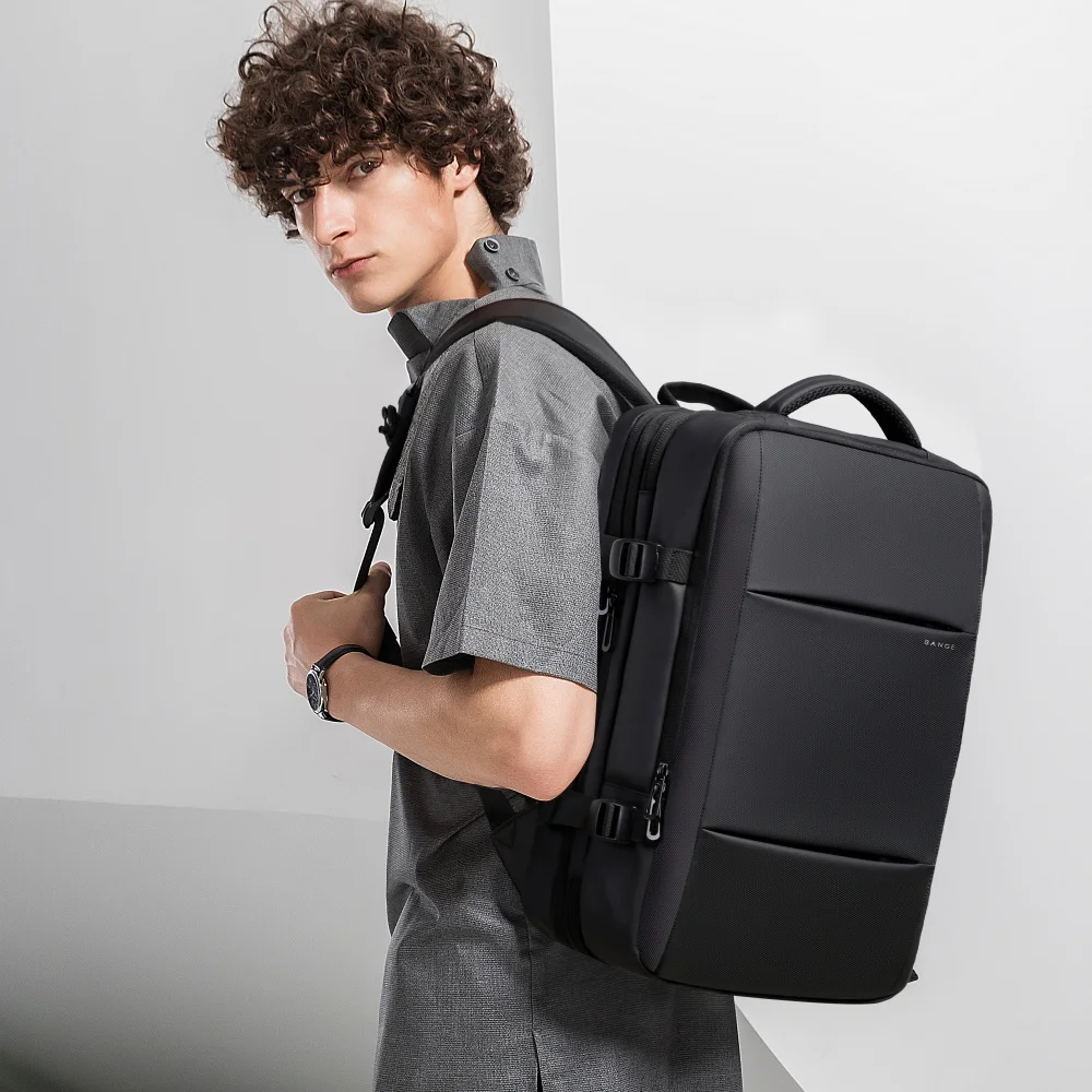 BANGE expandable men's Hátiszák Vízálló 17.3 óra Notebook Hátiszák Férfi Messzemenő kapacitású Gyalogtúra utazási Olvasottság Apaállat backpacks számára férfiak