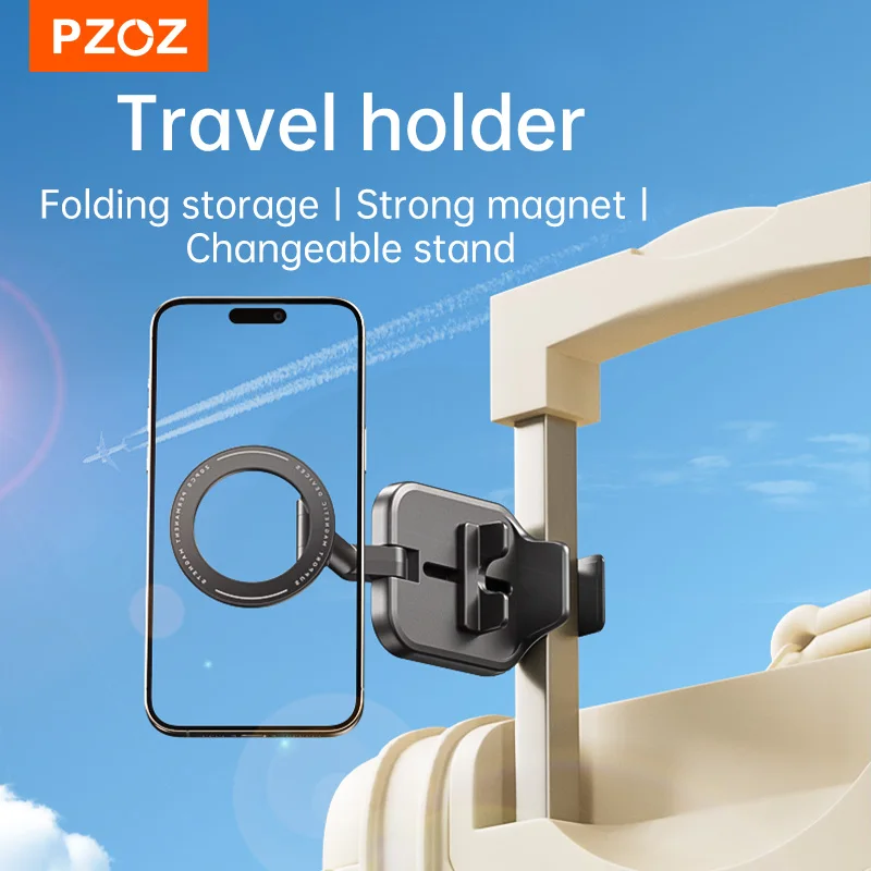 

PZOZ Universal Magnetic Phone Holder Travel Flexible Rotation Hands-Free Airplane Phone Mount for IPhone16 15 14 Pro Max Series