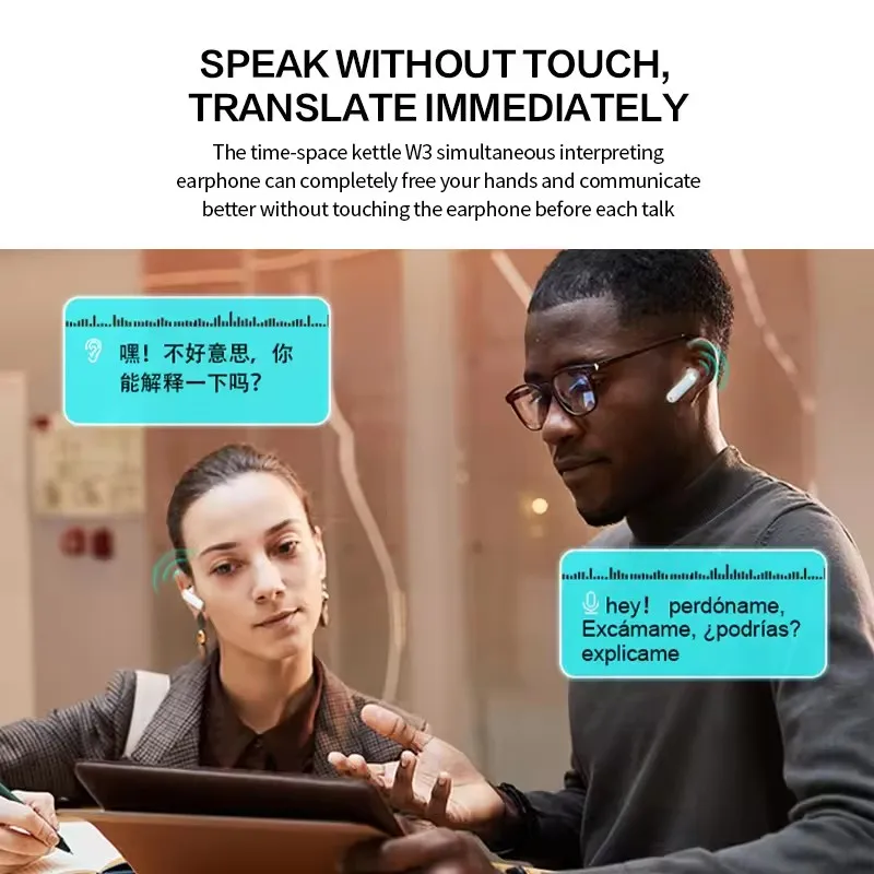 Timekettle WT2 Edge W3 Translator Earbuds: 40 Language Real-Time Translation Fast AI Global professional translation headphones