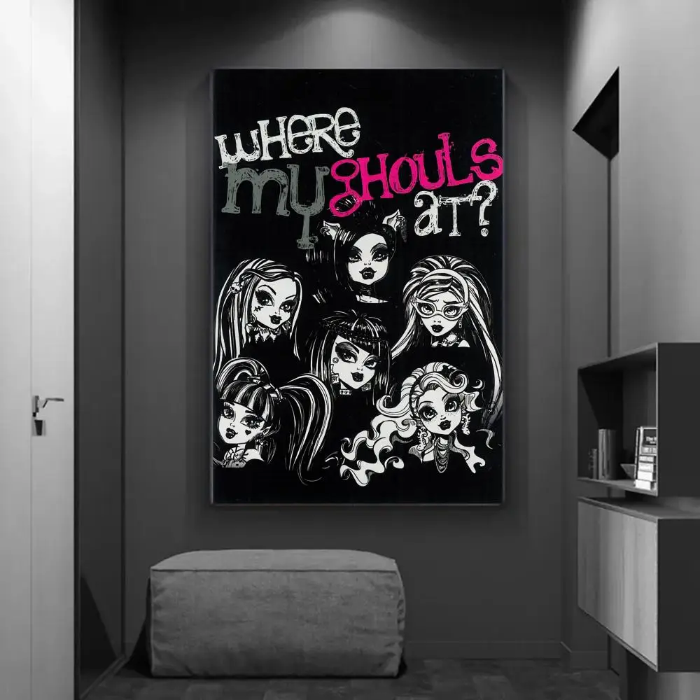 Cartoon Monster High Movie Whitepaper Poster HD Quality Poster Wall Art Painting Study Room Wall Decor