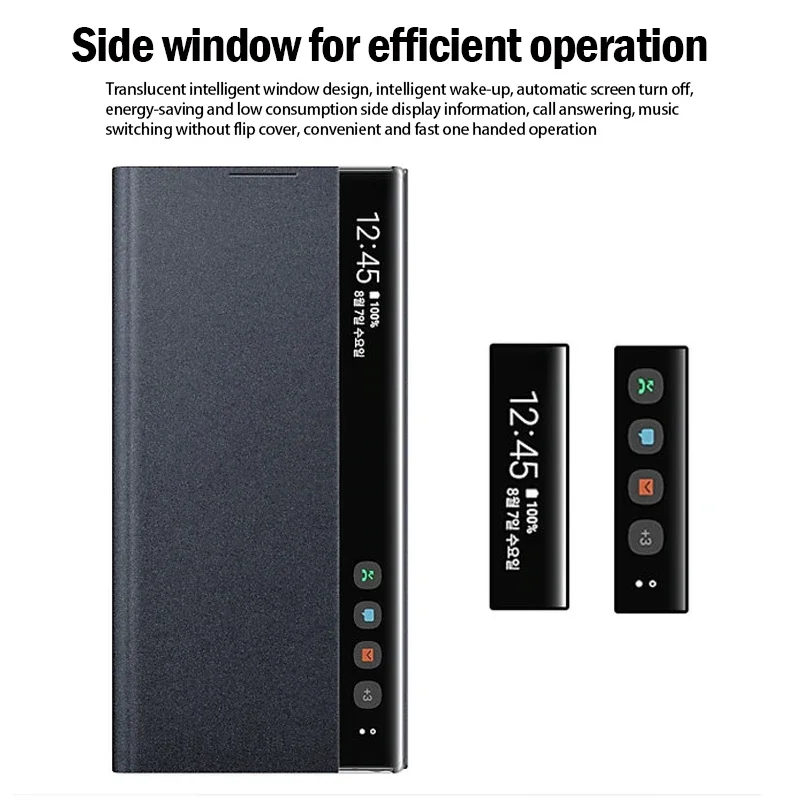 

Funda для Samsung Galaxy Note 10/Note 10 Plus 5G Case Mirror Smart View Window Flip Cover для телефона Светодиодный чехол S-View Чехлы