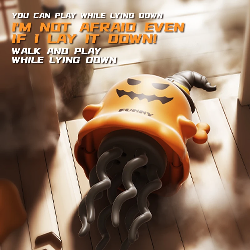 Spookachtig opwindbaar octopusspeelgoed - Pompoen Halloween-gagcadeau voor kinderen, leuk plastic mechanisch schuifspeelgoed