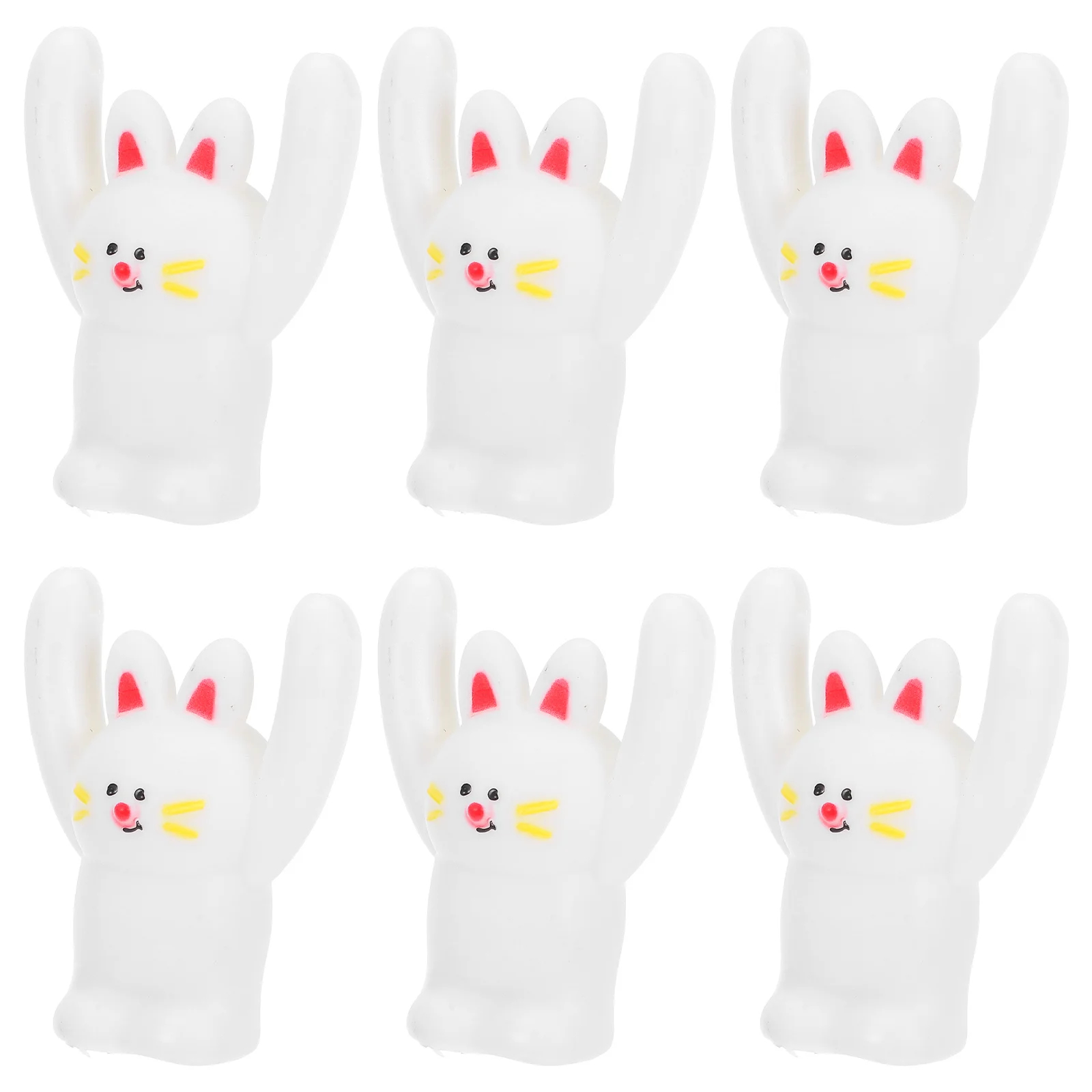 6Pcs Adorable Rabbit Photo Memo Holders Desktop Pink Cartoon Clip Card Holder for Table Display Paper Card Holder