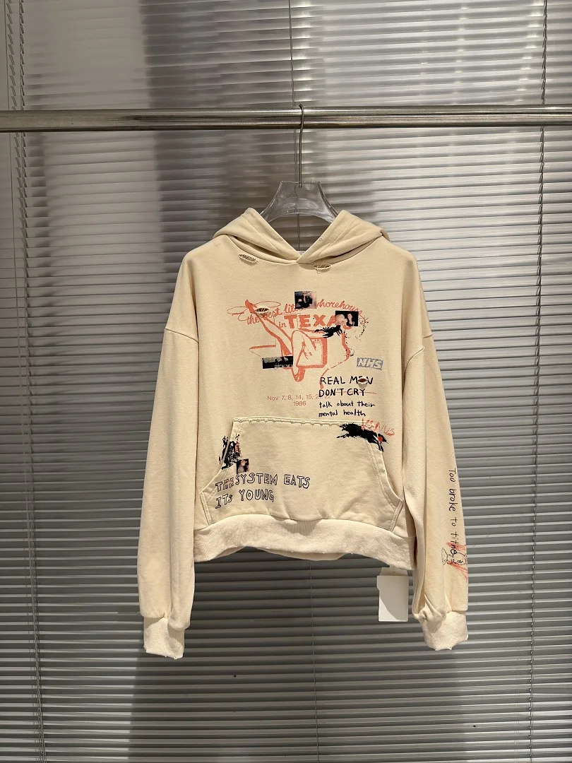 2026 Best PTL Index Washed Vintage Hoodie Distressed Dirty Dye Effect Retro Patchwork Graphic Print Pullover Hooded Sweatshirt