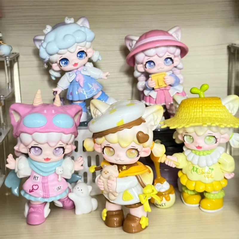 Genuíno mioco acompanhar diário série vinil caixa cega anmiate estatueta bonito na moda caixa mistério ornamento personalizado presente da menina