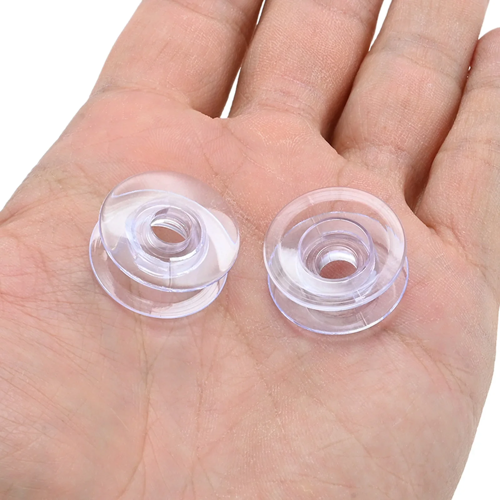 Bobina cóncava transparente para máquina de coser de 10 piezas 4120975 -45 Apto para Viking 1+1200 1250 para Husqvarna Viking 1100 para Plástico Blanco 9800