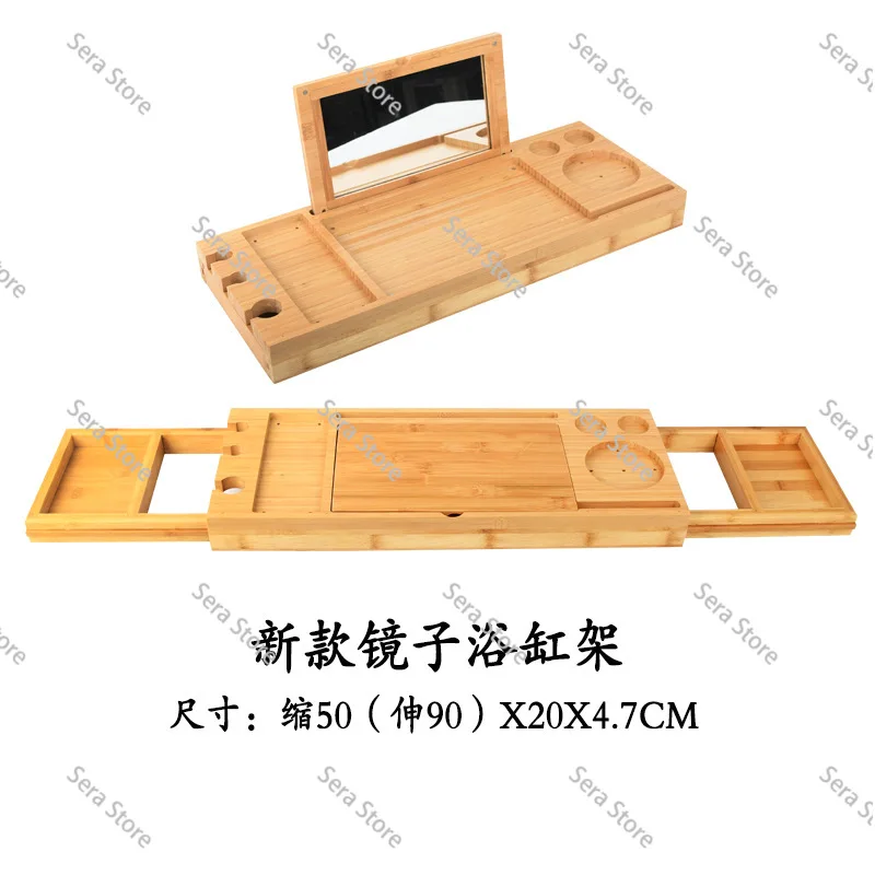 Luxury Brown Bathtub Caddy, Extendable Non-Slip Bath Tray, European Style Phone & Tablet Holder