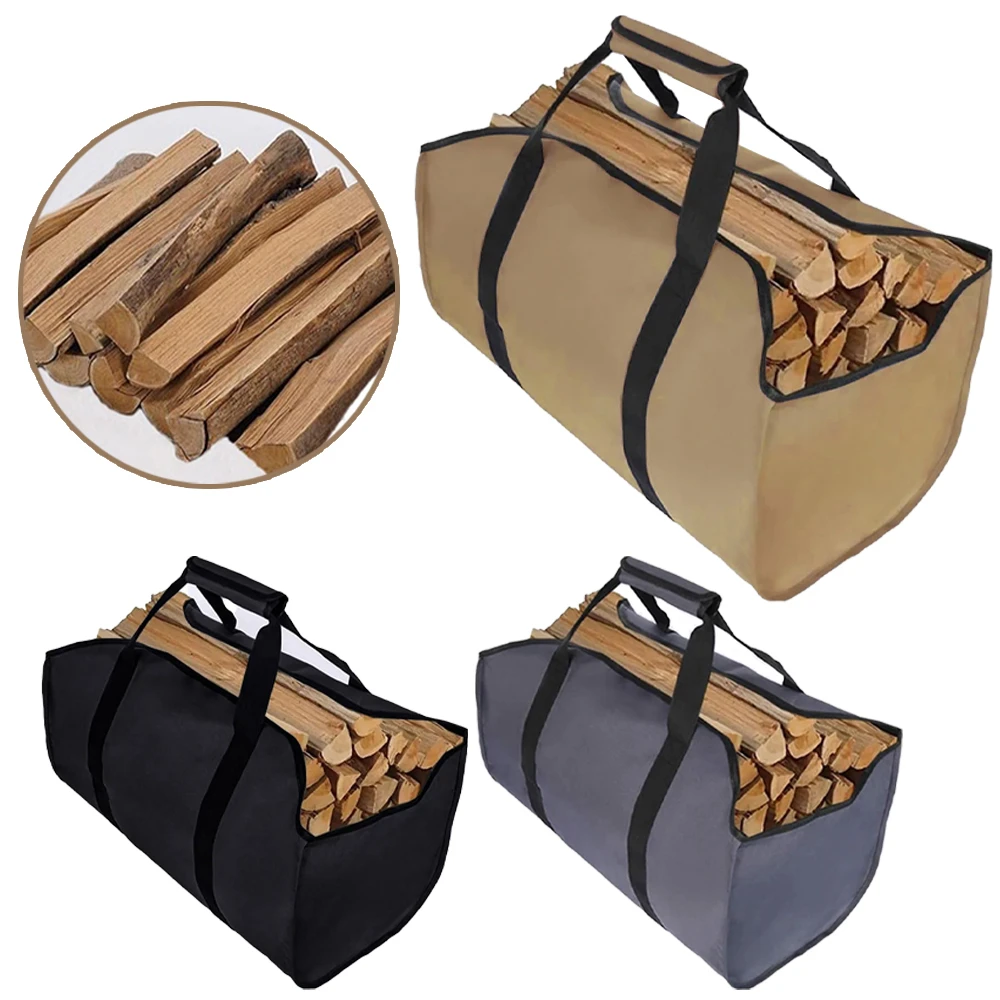 

1pc Firewood Log Carrier Tote Bag, Canvas Firewood Holder, Extra Large Durable For Fireplaces, Wood Stoves, Firewood, Logs, Camp