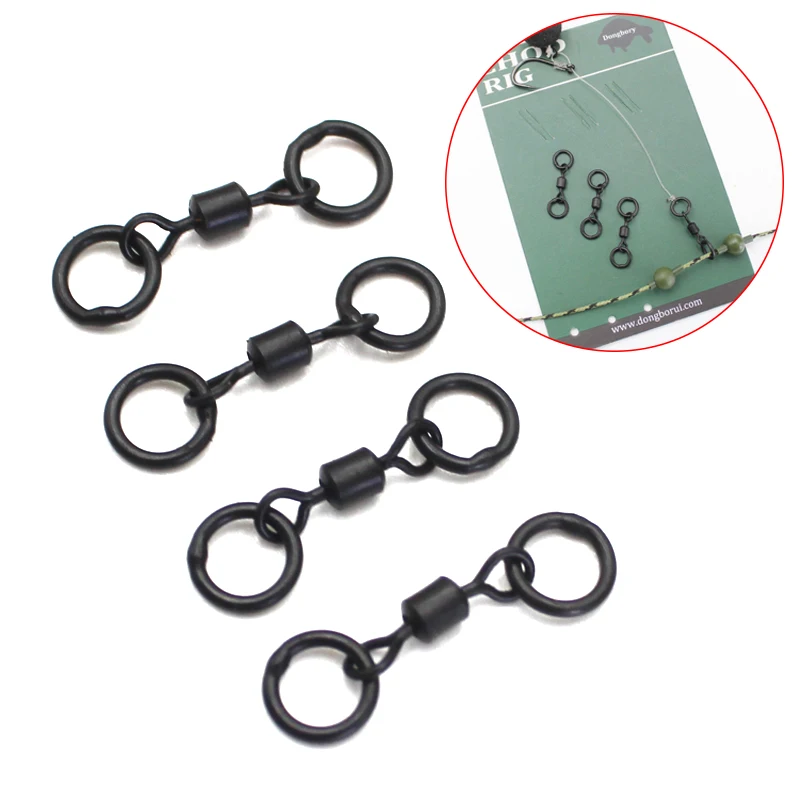 

20pcs Carp Fishing Double Ring Chod Swivel Carp Hair Helicopter Ronnie Rig For Carp Fishing Terminal Feeder Tackle Accessories