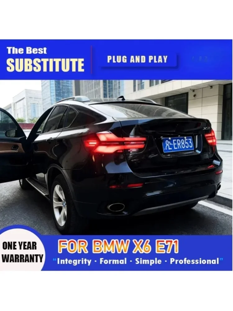LED-Rückleuchte für BMW X6 E71 2008-2014, Rot-Pfeil-Stil, Ersatzleuchte für Nebel-, Brems- und Blinklichter