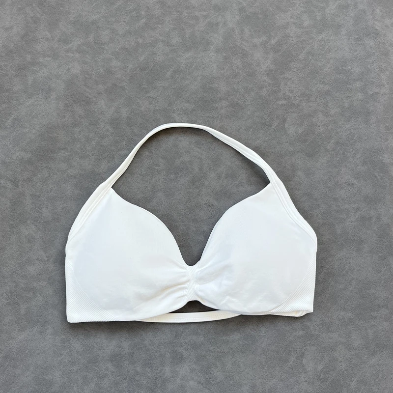 لا شعار الرياضة الصدرية مثير Strappy عارية الذراعين الرسن الصدرية مبطن اللياقة البدنية اليوغا الصدرية منخفضة دعم تجريب رياضة المحاصيل القمم رداء علوي من دون أكمام للنساء