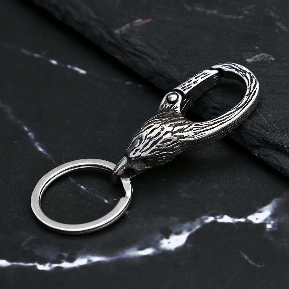 Viking Pirate Odin Mounts Raven Keychain Charms Ragnar Lothbrok Metal Keychains For Men Stainless Steel Fashion Jewelry Gift