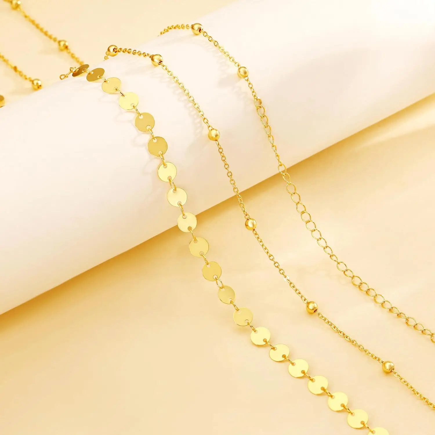 Silver Plated Gold Plated Belly Chain Adjustable Body Chain Bikini Waist Beads for Women Coin Dainty Body Chain for Women view 5