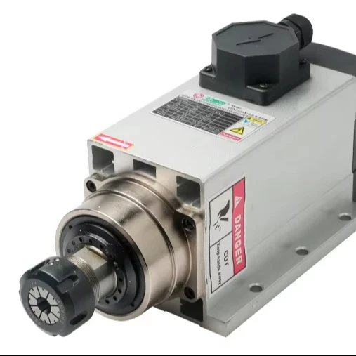 Air-Cooled CNC Router Spindle Motor Kit with Inverter Holder Bracket ATC Spindle 4.5KW Four Bearings