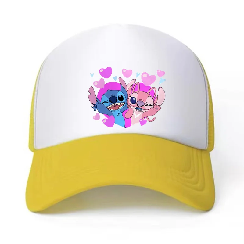 Kids Teenagers Stitch Print Hat Boys Girls 6-15Y Versatile Sunshade Hat 58CM Fashion Baseball Hat Charming Anime Cute Casual Hat