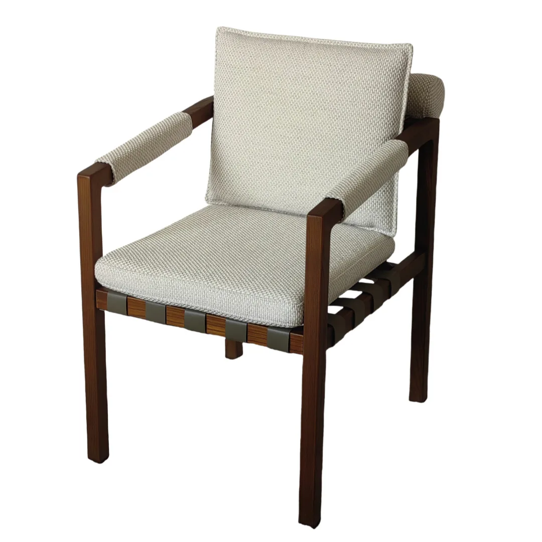 

Italian minimalist solid wood chair, light luxury modern simple leisure negotiation chair