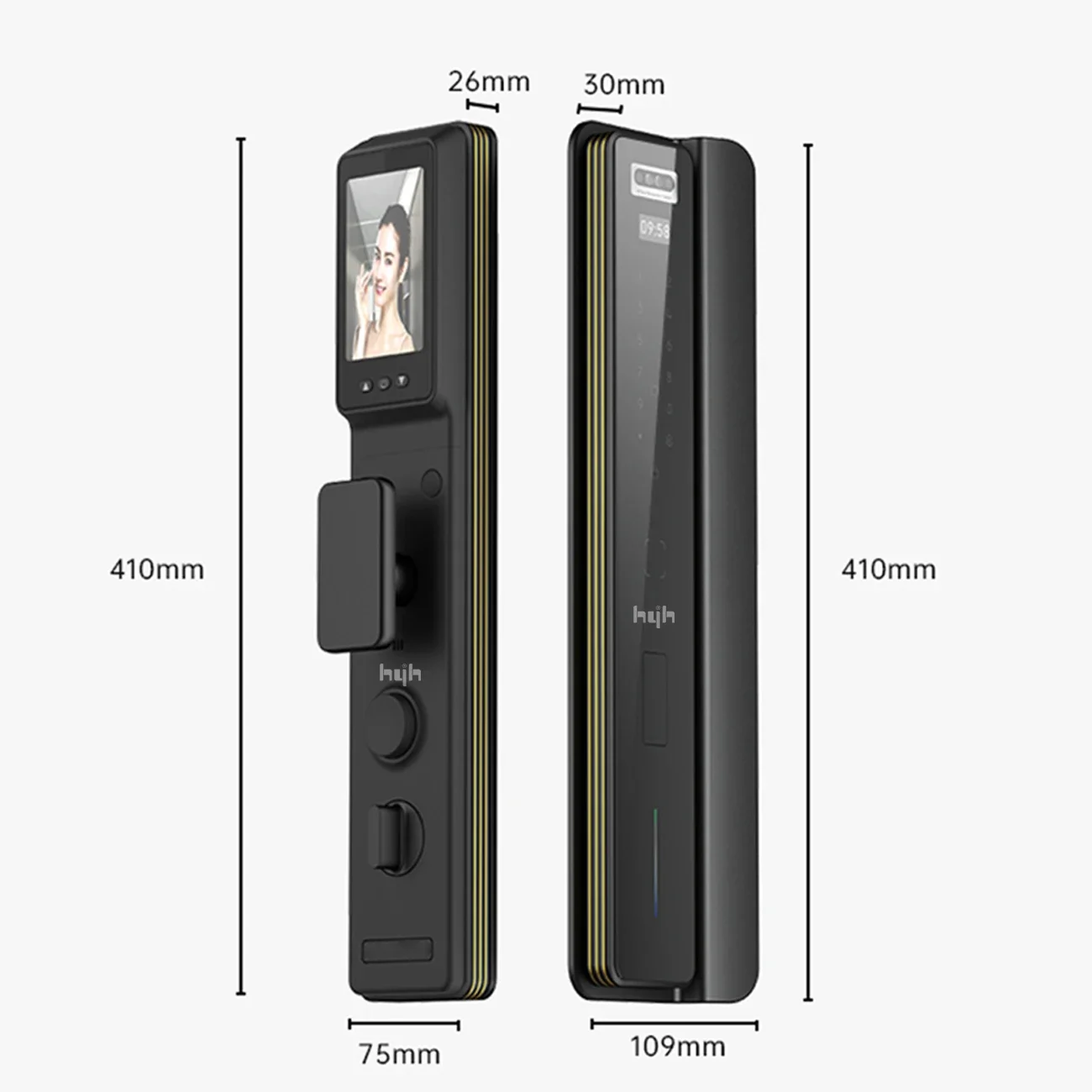 3D Face Recognition สมาร์ทประตูล็อคด้วยกล้องรหัสผ่านลายนิ้วมือ RFID คีย์การ์ดปลดล็อค Tuya App ล็อค