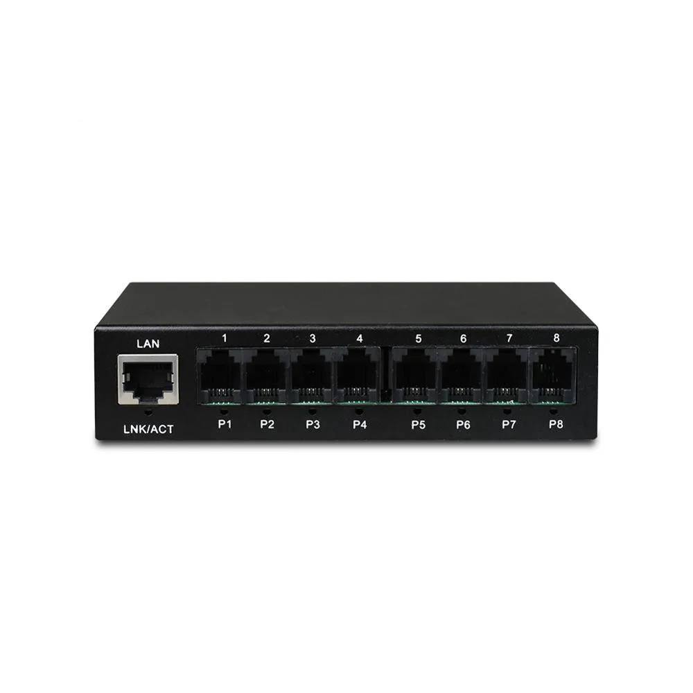 8 Port POTS R111 Voice FXS FXO over Fiber Optic Converter With 10/100M Ethernet